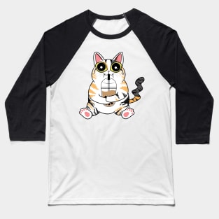 Boba Drinking Cat | Calico Cat Baseball T-Shirt